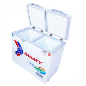 Tủ đông Sanaky VH-2899W2KD ( 230 lít, 1 ngăn đông, 1 ngăn mát, 2 cánh mở, dàn lạnh đồng, mặt kính cường lực )