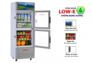 Tủ mát Sanaky VH-308WL công nghệ LOW - E ( 240 lít, 2 cánh kính trên dưới, chống đọng sương mờ )