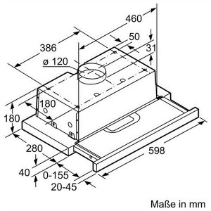 Máy Hút Mùi Bosch DFT63AC50 Lắp Âm Tủ Đơn Giản Thanh Lịch Tiết Kiệm Diện Tích Mới 2021, HÀNG CHÍNH HÃNG