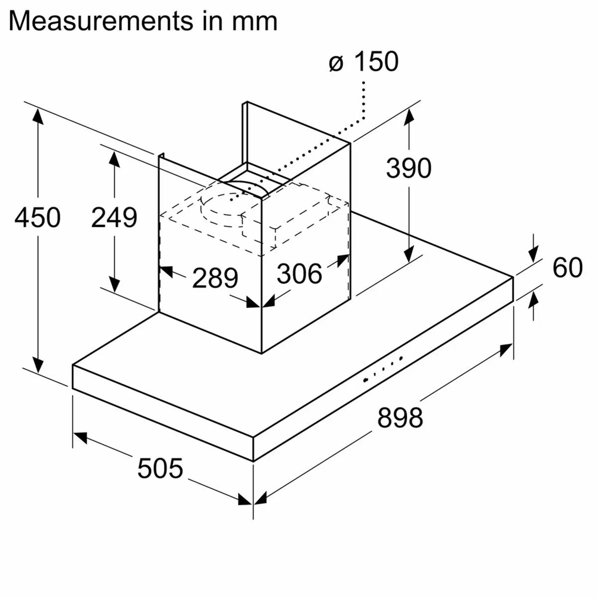Máy hút mùi ĐỘC LẬP Bosch DWBM98G50B - [ DWBM98G50B ] HÀNG CHÍNH HÃNG