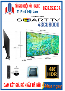 Smart Tivi Samsung 4K 43 inch UA43CU8000 [ 43CU8000 ]MỚI 2023