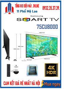 Smart Tivi Samsung 4K 75 inch UA75CU8000 [ 75CU8000 ] MỚI 2023