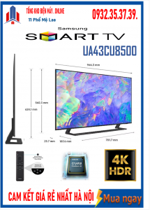 Smart Tivi Samsung 43 inch Crystal UHD 4K 43CU8500 [43CU8500 ] MỚI 2023