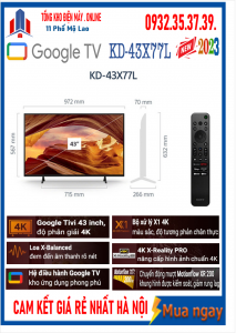 Google Tivi Sony 4K 43 inch KD-43X77L [2023]