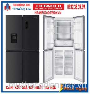 Tủ Lạnh Hitachi Inventer 4 Cánh Ngăn Đông Dưới 464L Lấy nước ngoài HR4N7520DSWDXVN Mới 2023