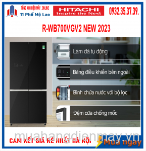 Tủ Lạnh Hitachi Inventer 4 Cánh Ngăn Đông Dưới 645L R-WB700VGV2 Mới 2023