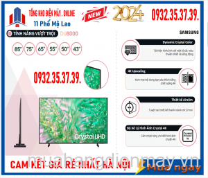 Smart Tivi Samsung UA43DU8000KXXV UHD 4K 43 inch Mới [2024]