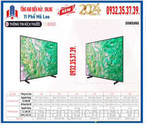 Smart Tivi Samsung UA85DU8000KXXV UHD 4K 85 inch Mới [2024]