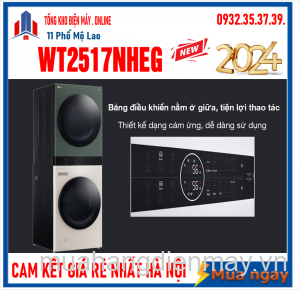 Tháp giặt sấy LG Inverter giặt 25 kg - sấy 17 kg WT2517NHEG Mới [2024]
