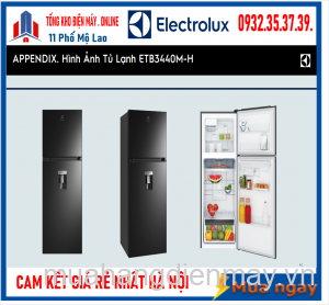 Tủ lạnh 2 cửa Electrolux 321L Ngăn đá trên ,Có ngăn đông mềm ETB3440M-H Mới [2024]