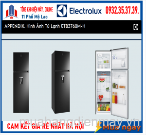 Tủ lạnh 2 cửa Electrolux 341Lit ,Làm đá tự động ,Ngăn đá trên ,Có ngăn đông mềm ETB3760M-H Mới [2024]