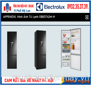 Tủ lạnh 2 cửa Electrolux 335L Ngăn đá dưới ,Có ngăn đông mềm EBB3742M-H Mới [2024]