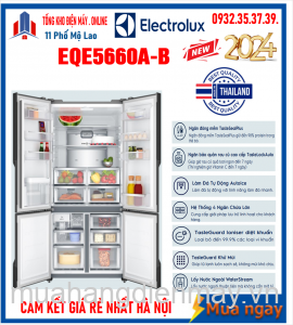 Tủ lạnh 4 cửa Inventer Electrolux 560L Có Ngăn đông mềm ,Có lấy nước ngoài EQE5660A-B Mới [2024]