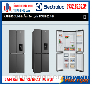 Tủ lạnh 4 cửa Electrolux Inventer 499L có lấy nước ngoài EQE4960A-B Mới [2024]