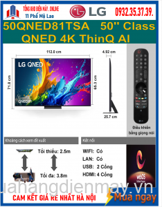 Smart Tivi Qned LG 4K 50 inch 50QNED81TSA Mới 2024