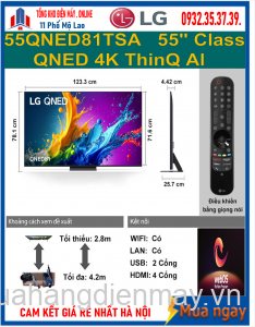 Smart Tivi Qned LG 4K 55 inch 55QNED81TSA Mới 2024