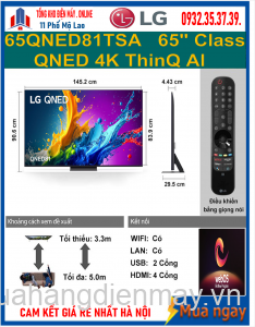 Smart Tivi Qned LG 4K 65 inch 65QNED81TSA Mới 2024