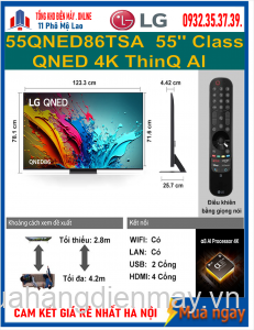 Smart Tivi Qned LG 4K 55 inch 55QNED86TSA Mới 2024