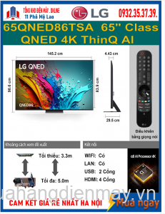 Smart Tivi Qned LG 4K 65 inch 65QNED86TSA Mới 2024