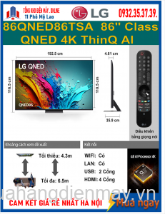 Smart Tivi Qned LG 4K 86 inch 86QNED86TSA Mới 2024