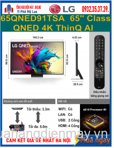 Smart Tivi LG MiniLED 4K 65 inch 65QNED91TSA Mới 2024