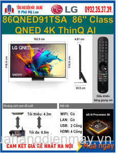 Smart Tivi LG MiniLED 4K 86 inch 86QNED91TSA Mới 2024