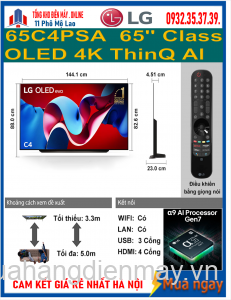 Smart Tivi LG OLED evo 65C4PSA 4K 65 inch ThinQ AI Mới 2024