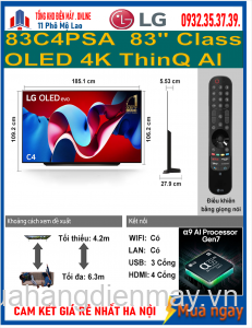 Smart Tivi LG OLED evo 83C4PSA 4K 83 inch ThinQ AI Mới 2024