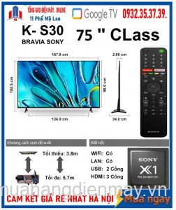 Google Tivi Sony 4K 75 inch K-75S30 [2024] 