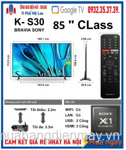 Google Tivi Sony 4K 85 inch K-85S30 [2024] 