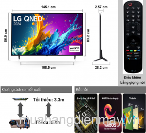 Tivi QNED LG 65 inch 4K Al TV 65QNED80TSA Mới 2024