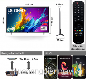 Tivi QNED LG 86 inch 4K Al TV 86QNED80TSA  Mới 2024