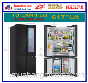 Tủ lạnh LG French Door mặt gương màu đen 617L LFB61BLGAI New 2024