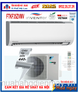 Điều hòa Daikin 12000BTU 1 chiều inverter FTKF35ZVMV WIFI Mới 2025
