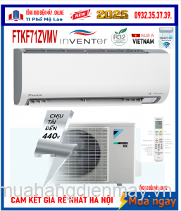 Điều hòa Daikin 24000BTU 1 chiều inverter FTKF71ZVMV WIFI Mới 2025