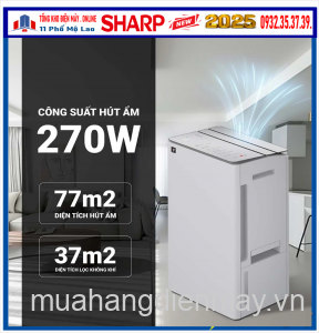 Máy hút ẩm kết hợp lọc khí 30L Sharp DW-T30FV-W Mới 2025 