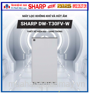 Máy hút ẩm kết hợp lọc khí 30L Sharp DW-T30FV-W Mới 2025 