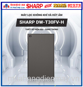 Máy hút ẩm kết hợp lọc khí 30L Sharp DW-T30FV-H (Mầu đen) Mới 2025