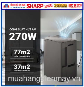 Máy hút ẩm kết hợp lọc khí 30L Sharp DW-T30FV-H (Mầu đen) Mới 2025