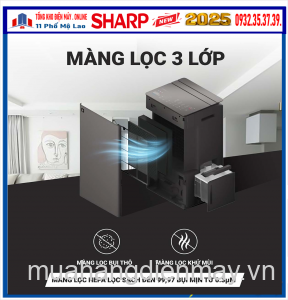 Máy hút ẩm kết hợp lọc khí 30L Sharp DW-T30FV-H (Mầu đen) Mới 2025