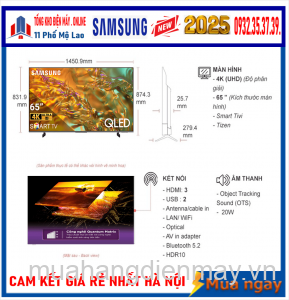 Tivi QLED Samsung Smart 4K 65 inch QA65Q8F [2025]