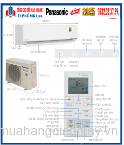 Điều hòa Panasonic 24000BTU 1 chiều inverter U24BKH-8 New 2025