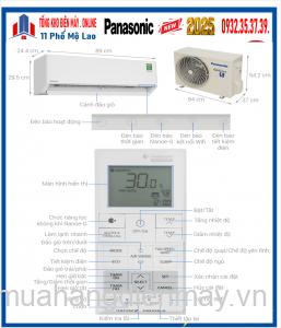 Điều hòa Panasonic 9000BTU 1 chiều inverter cao cấp XU9BKH-8 New 2025