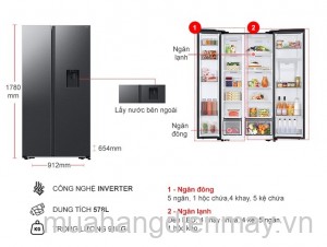 Tủ lạnh Samsung Inverter 578 lít RS57DG410EB4SV Mới 2025