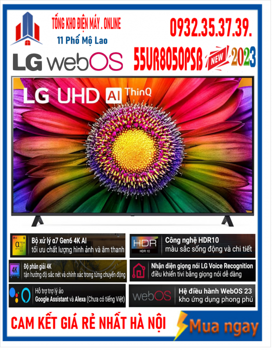Smart Tivi LG UHD 4K 55 inch  55UR8050PSB  [ 55UR8050PSB ]  Mới 2023