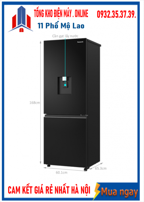 Tủ lạnh PANASONIC NR-BV361GPKV 325 lít Inverter màu đen