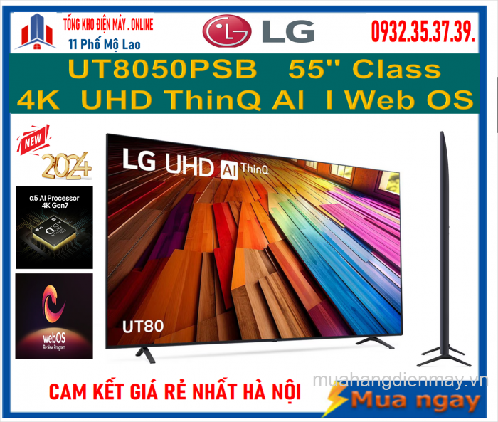 Smart Tivi LG 4K UHD 55 inch 55UT8050PSB Mới 2024