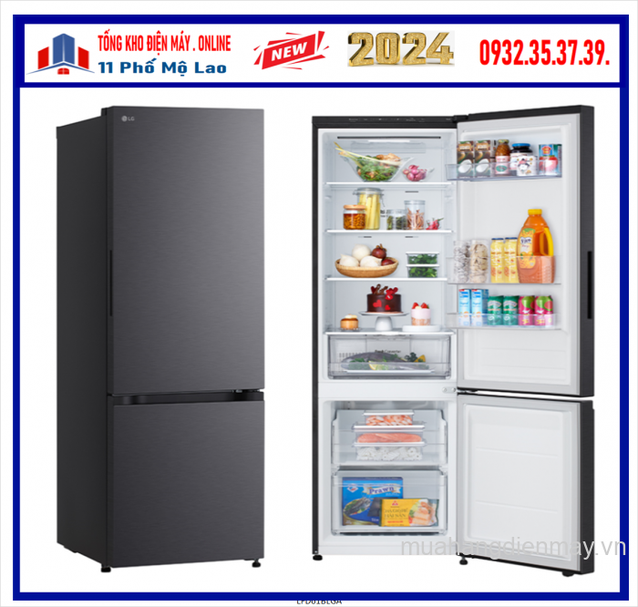 Tủ lạnh LG ngăn đá dưới màu đen 363L LBB33BLM Model Mới 2024