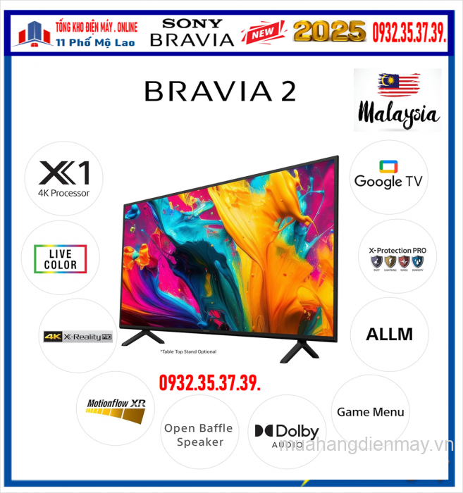 Bán Smart TiVi Sony BRAVIA 2 II 43 inch 4K HDR (K-43S20) Giá rẻ nhất 