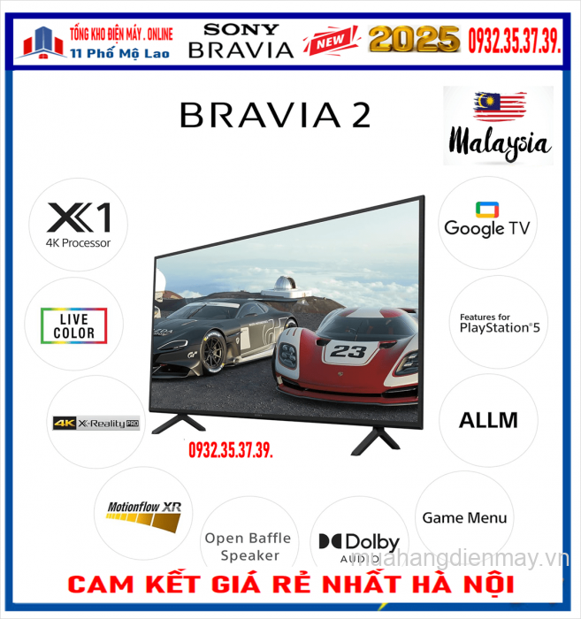 Bán Smart TiVi Sony BRAVIA 2 II 43 inch 4K HDR (K-43S25) New 2025